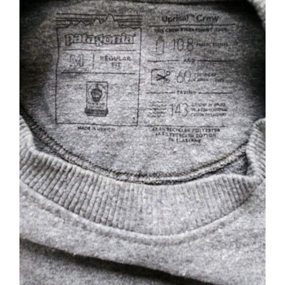Patagonia Uprisal Crew Sweatshirt Mens Size M Regular Fit Gray Flying Fish - Picture 7 of 7